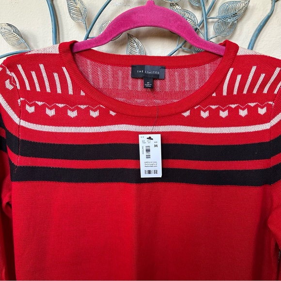 The Limited Sweater Red Black Sz M NWT - Picture 2 of 8